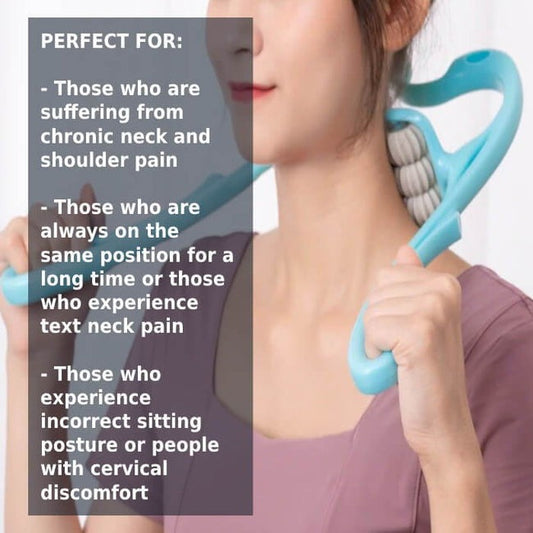 6-Wheel Neck & Spine Massager | Deep Tissue Cervical Massager for Neck, Back & Shoulder Pain Relief | Multifunctional Manual Massage Tool