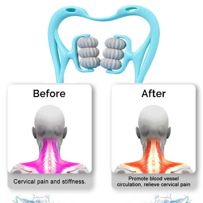 6-Wheel Neck & Spine Massager | Deep Tissue Cervical Massager for Neck, Back & Shoulder Pain Relief | Multifunctional Manual Massage Tool